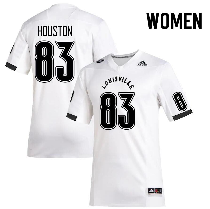 Women #83 Allan Houston Louisville Cardinals College Football Jerseys Stitched Sale-White - Click Image to Close